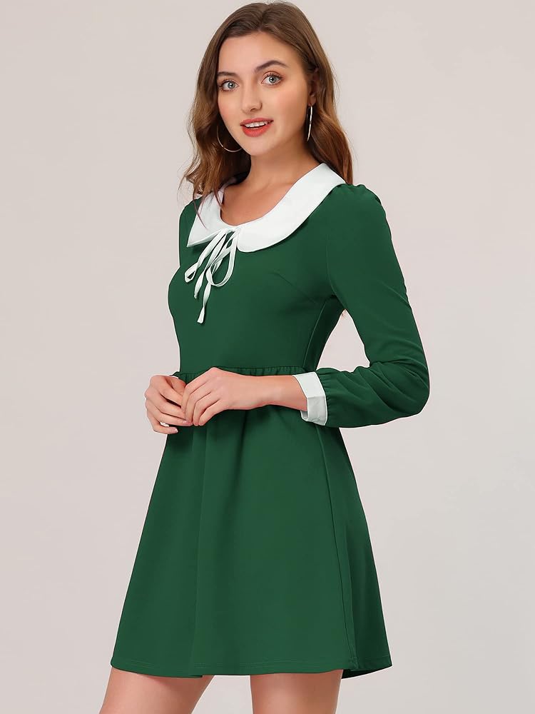 Amazon.com: Allegra K Women's Peter Pan Collar Dresses Color